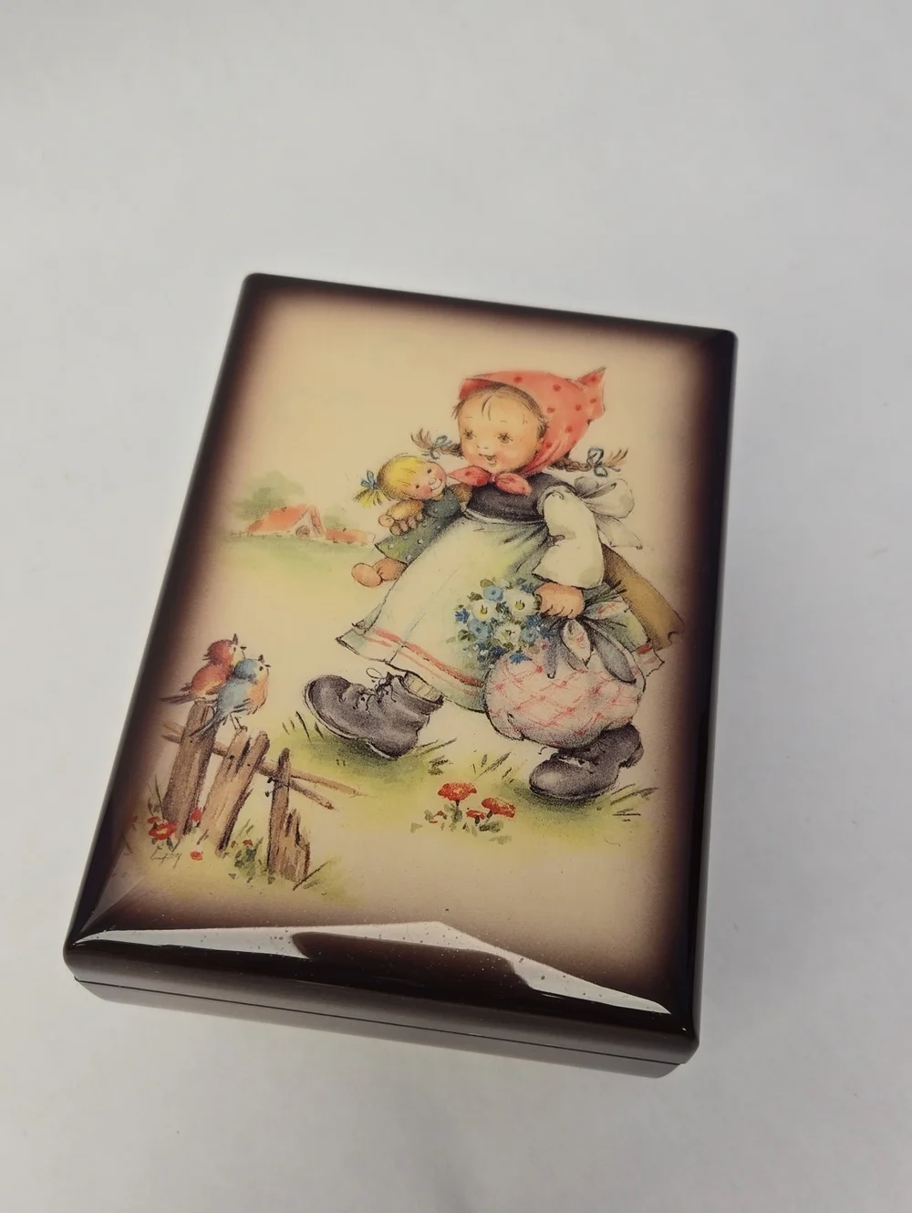 Vintage Hummel-style Swiss Music/Jewelry Box